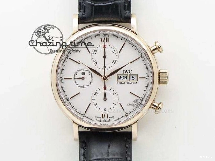 MIROTIME 0814 OnTrend Portofino RG MKF 1:1 V2 Best Edition Diamond Bezel Silver Dial On Brown Leather Strap A 7343